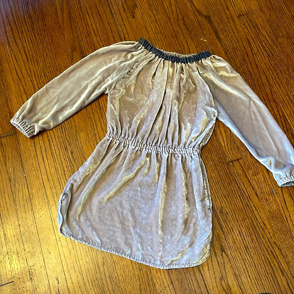 PEEK girls dress in a khaki color velvet